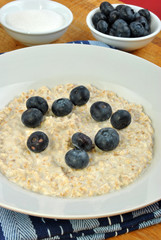 organic fruit with porridge on a plate