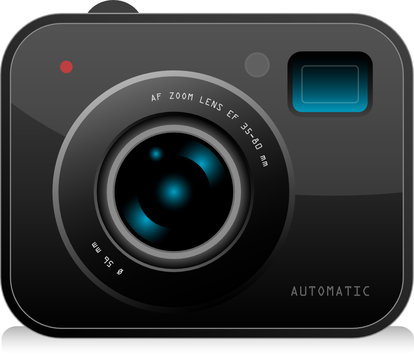 Color digital Compact camera, vector illustration.