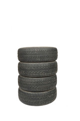 Fototapeta na wymiar worn old tyre