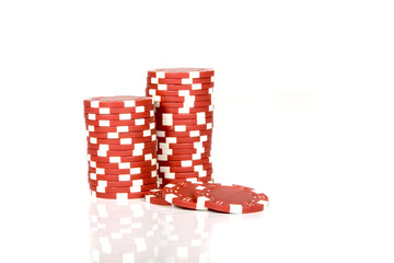 red poker chips