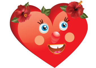 Obraz premium Heart with facial features