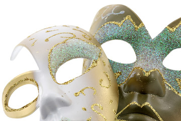 masques féminin masculin,blanc noir, fond blanc