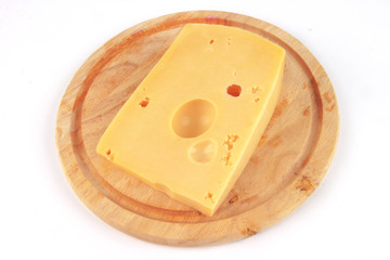 yellow cheese block on plate