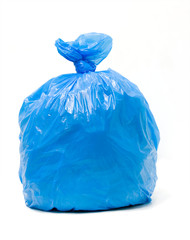 Blue trash bag