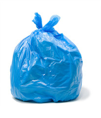 Blue trash bag
