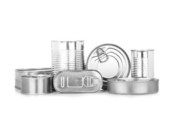 Assortment of food tin can