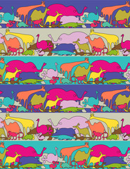 Naklejka premium Funky animals - illustration