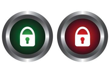Two buttons with a lock
