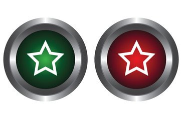 Obraz premium Two buttons with stars