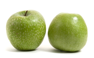 two fresh green apples