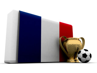 football cup with flag of france
