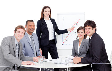 Charismatic manager giving a presentation