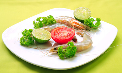 Dish of prawns