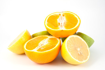 Hulf orange, apple and lemon