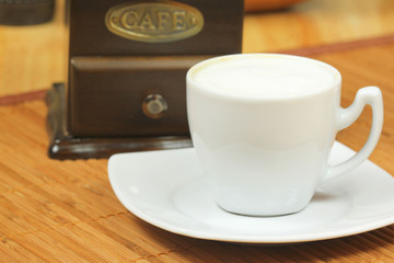 Cappuccino and grinder