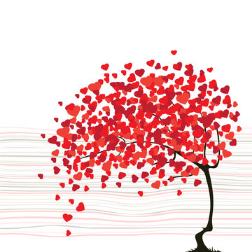 Valentine's day abstract with tree