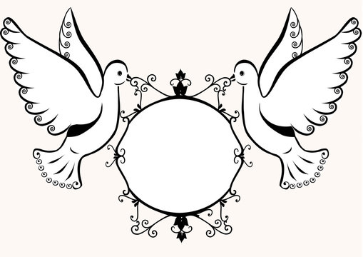 Doves with frame