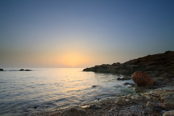 Sunset on the island Crete, Greece