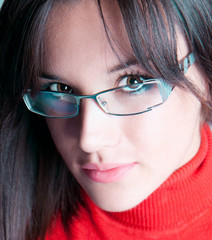 Beautiful Young Business Woman with glasses
