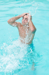 Man in swimming pool