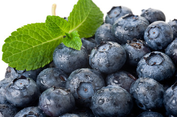 Blueberries with mint