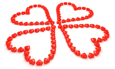 Kleeblatt aus Herzen