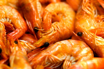 fried shrimps background