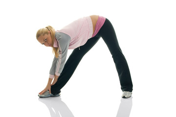 Obraz premium Young women stretching