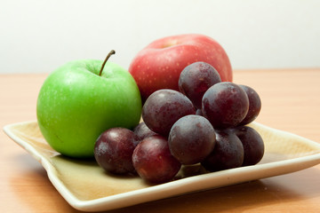 Fresh fruits in a plate