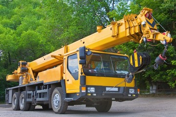 Heavy mobile crane truck
