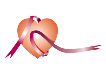 イラスト「ハートとリボン」