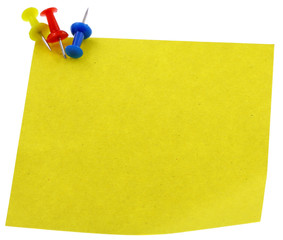 post-it mémo jaune pointes fond blanc
