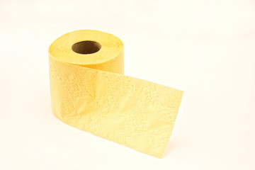 Yellow toilet paper isolated