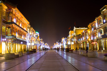 Fototapeta na wymiar noc ulica w Pekinie