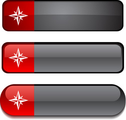 Compass   web buttons. Vector illustration.