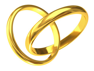 Two gold wedding rings