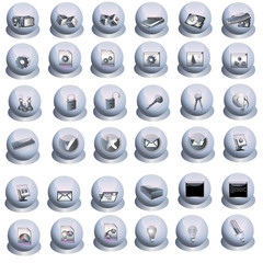 Grey interface icons 3