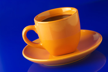 Yellow cup of coffee