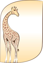 blank with giraffe, vector