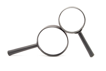 Magnifying glass isolated on the white background.