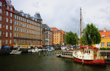 Fototapeta na wymiar Yachts in Copenhagen, Denmark