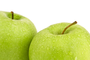 Apfel Granny Smith isoliert auf weißem Hintergrund