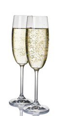 Two wineglasses of champagne