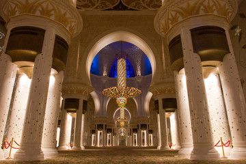 Sheikh zayed mosque in Abu Dhabi, UAE, Interior