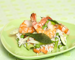 gemüserisotto mit Scampi