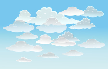 vecteur de fond avec ciel et nuages. eps10