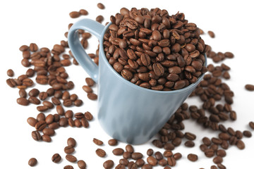 coffee beans and coffee cup