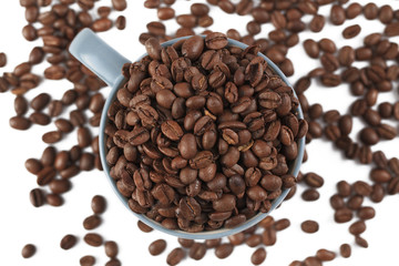 coffee beans and coffee cup