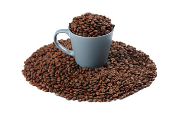 coffee beans and coffee cup