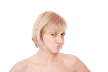 Fototapeta premium Portrait of young woman gesturing